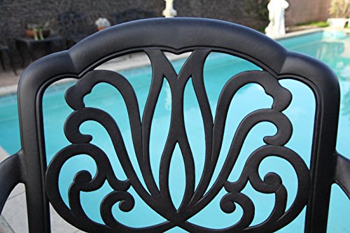 GrandPatioFurniture.com CBM Patio Elisabeth Collection Cast Aluminum 5 Piece 48" Bar Set Black Brown
