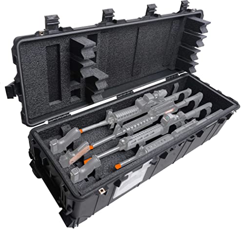 Case Club Waterproof Shipping Case for 4 Rifles/Shotguns & 3 Pistols with Silica Gel Canister