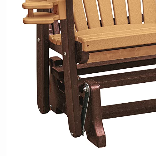 American Furniture Classics Dual Fan Back Glider Cedar and Tudor Brown