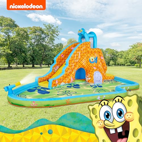 SUNNY & FUN Spongebob Slide ‘N Spray Inflatable Water Slide Park