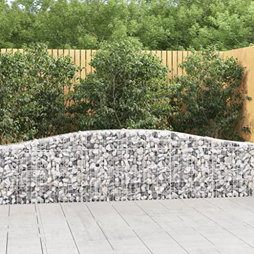 Arched Gabion Baskets 2 pcs Galvanized Iron for Outdoor Plants White Black
