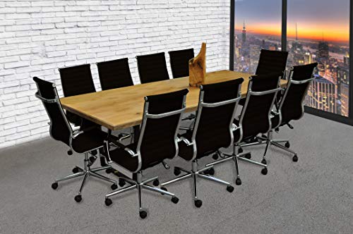 Solis 11 Piece Office Chairs and Tables Conference Set Black