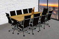 Solis 11 Piece Office Chairs and Tables Conference Set Black