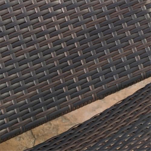 Noble House Salem Outdoor Adjustable Wicker Chaise Lounge Set of 4 Brown