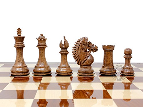 House of Chess Rio Staunton Acacia Wood Chess Set 21" Bronze