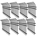 ALEKO 8-Panel Steel Security Fencing Kit Curved Top