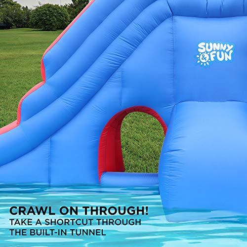SUNNY & FUN Deluxe Inflatable Water Slide Park Multicolor