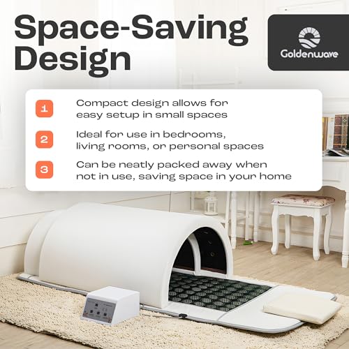Golden Wave Far Infrared Sauna Dome with 360° Body Coverage White