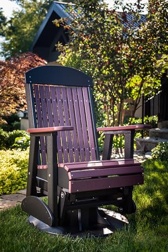 LuxCraft 2' Classic Outdoor Swivel Glider Chair Chestnut Brown