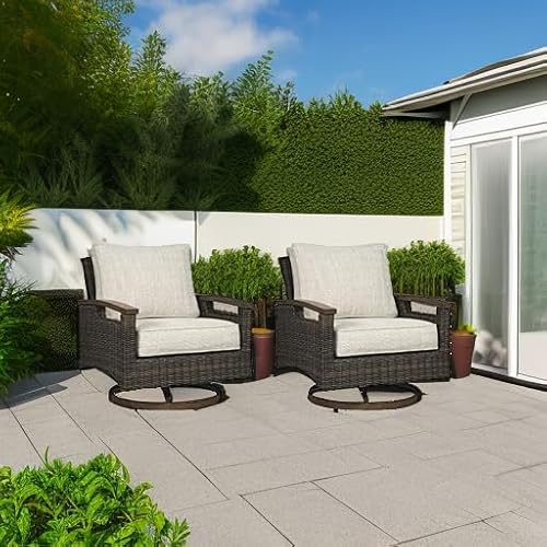 Signature Design by Ashley Paradise Trail Outdoor Swivel Lounge Chair Set, 2 Count Medium Brown
