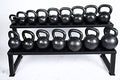 Ader Sporting Goods Ader Premier Kettlebell Set w/DVD & Rack- (4, 6, 8, 10, 12, 16, 20kg) Grey