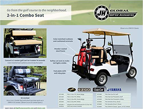 3G 2 in 1 Combo Seat Kit for EZGO RXV Golf Carts 2008+ Beige