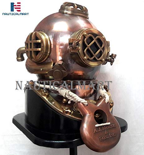 NauticalMart US Navy Antique Divers Diving Helmet Reproduction Brown