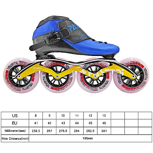 PASENDI Carbon Fiber Inline Speed Skates 4x110 Wheels Blue