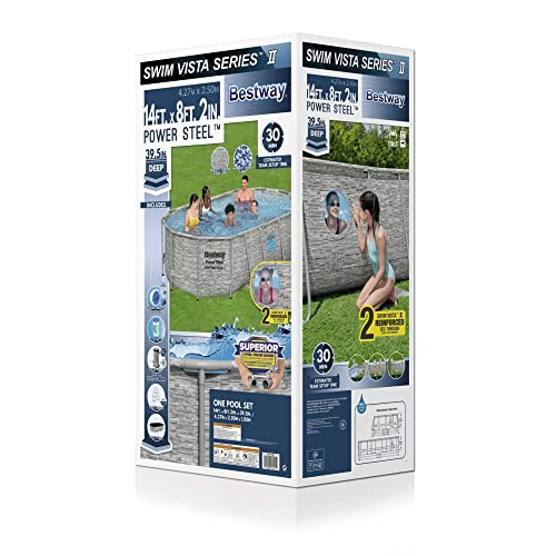 Bestway Oval Above Ground Pool Set with Filter Pump & Vacuum Cleaner