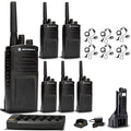 Motorola Solutions 6 Bank Charger with 6 RMV2080 2-Way Radios and 6 HKLN4604 Earpieces Black