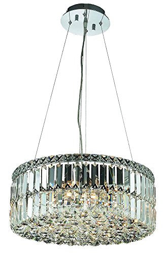 Elegant Lighting 2030D20C/RC Royal Cut Clear Crystal 12-Light Pendant Chrome Finish