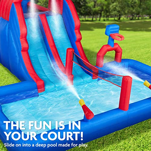 SUNNY & FUN Ultra All-Play Inflatable Water Slide Park Blue/Red