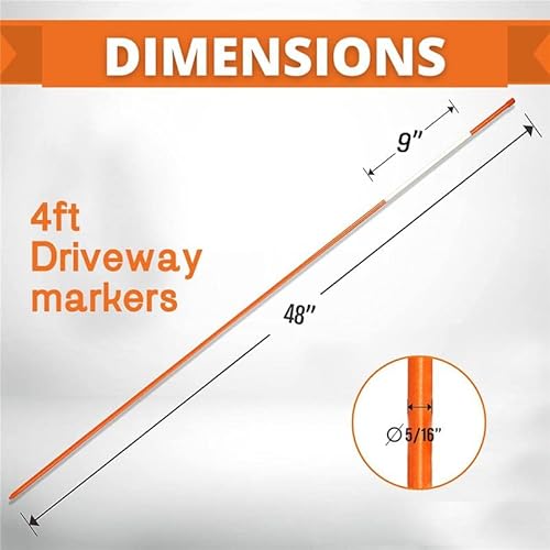 DISCOUNT SNOWSTAKES .COM 4ft Pro Snow Stakes Driveway Markers with Hy Viz Reflective Tape Green