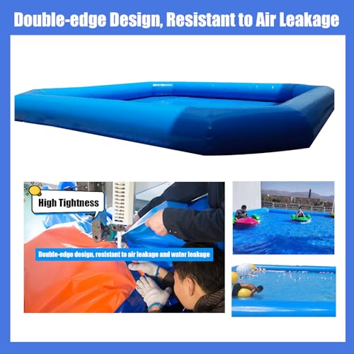 EQCOTWEA Inflatable Pool with 110V Pump, 26.2x26.2x2ft Large Blue