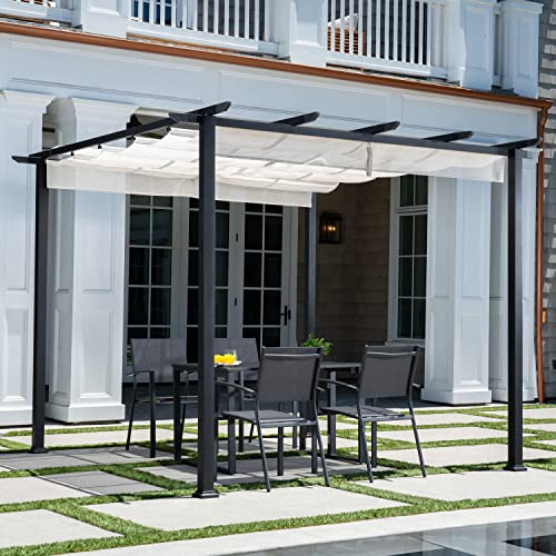 CAMBRIDGE Freestanding Pergola with Adjustable Sling Canopy White/Gray
