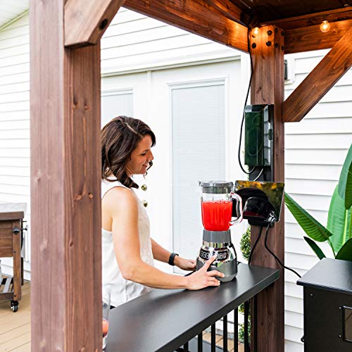 Backyard Discovery Saxony Cedar Wood BBQ Grill Gazebo Pavilion Light Brown