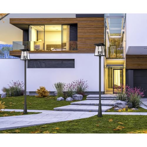 Z-Lite Rainer 5 Light 122" Tall Post Light Black