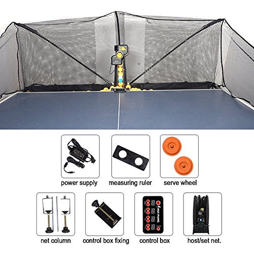 ZXMT Ping Pong Robot Machine Automatic JT-A Table Tennis Robot Machine with Catch Net Wired Remote Control