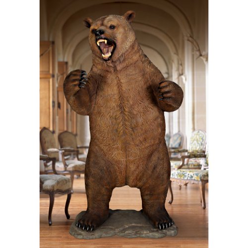 Design Toscano Growling Grizzly Bear Statue Full Color