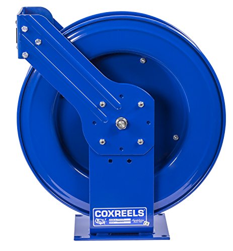 COXREELS Spring Rewind Hose Reel for Fuel Dispensing 3/4" I.D. 75' Hose 300 PSI Blue