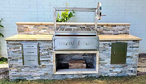 SDI Factory Direct Built In Stainless Steel Outdoor Charcoal BBQ Parrilla Santa Maria Grill Spit Stainless Steel