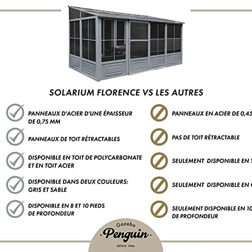 Gazebo Penguin W1608 Add-a-Room All-Season Solarium Slate