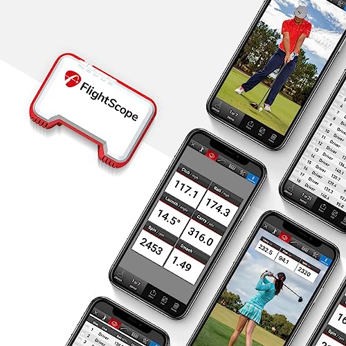 FlightScope Mevo Portable Personal Launch Monitor for Golf White with Red Trim