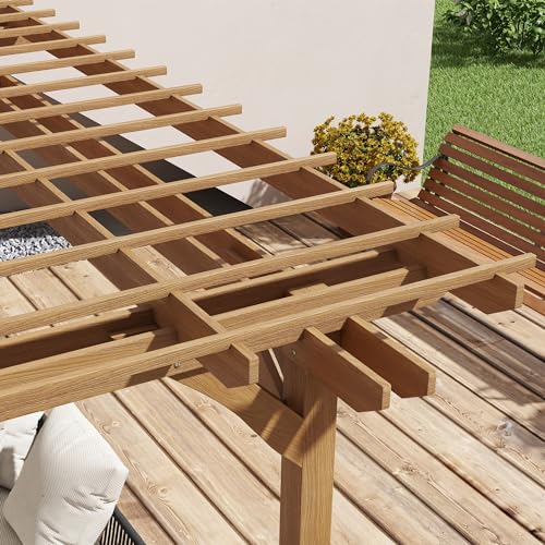 Outsunny 12' x 16' Outdoor Wood Pergola Brown