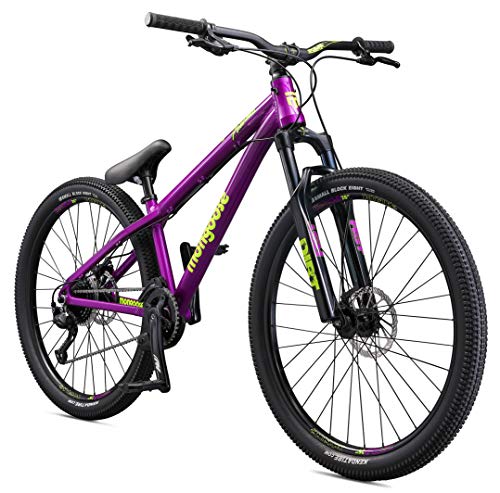 Mongoose Fireball Dirt Jump Mountain Bike 26-Inch Mechanical Disc Brakes Purple