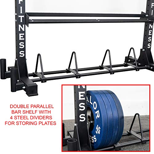 Valor Fitness BG-62 Multi-Functional Storage Rack - Holds Kettle Bells, Dumbbells, Barbells, Wall Balls, Bumper Plates