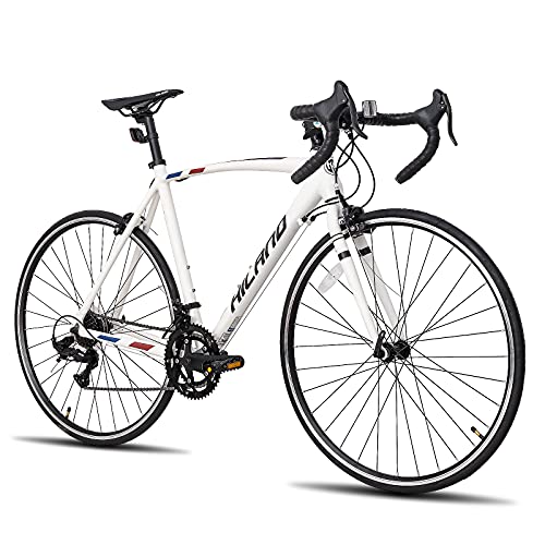 HH HILAND Hiland Road Bike 700c Racing Bike City Commuter Bicycle with 14 Speeds Drivetrain 50cm White