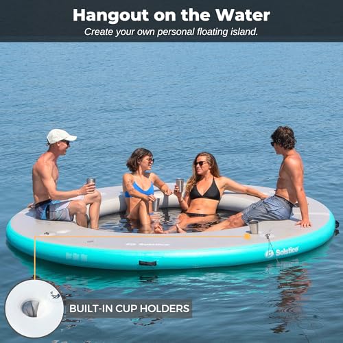 Solstice Circular Mesh Dock Gray/Blue 10'x10'