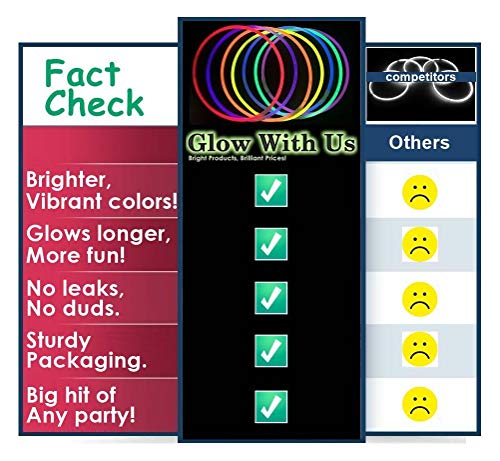 Glow With Us 1200 Glow Stick Necklaces Bulk Assorted Colors