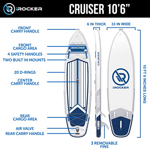 iROCKER Cruiser Inflatable Stand Up Paddle Board Orange