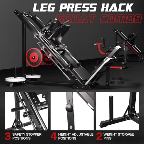 Mappding Leg Press Hack Squat Machine Black