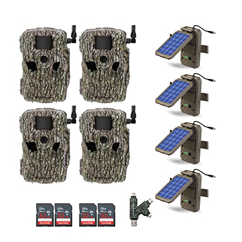 Stealth Cam Fusion X 26MP Wireless Hunting Trail Camera Bundle with 32GB SD Card and Solar Panel
