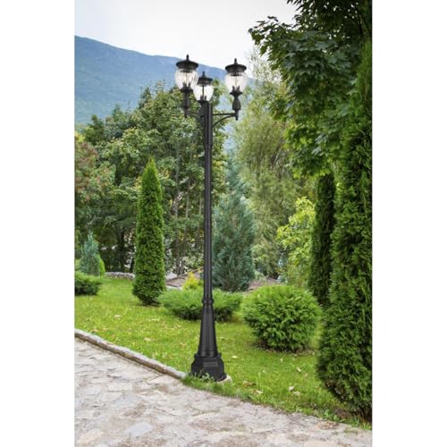Z-Lite Davina 3 Light Post Light 116" Tall Black