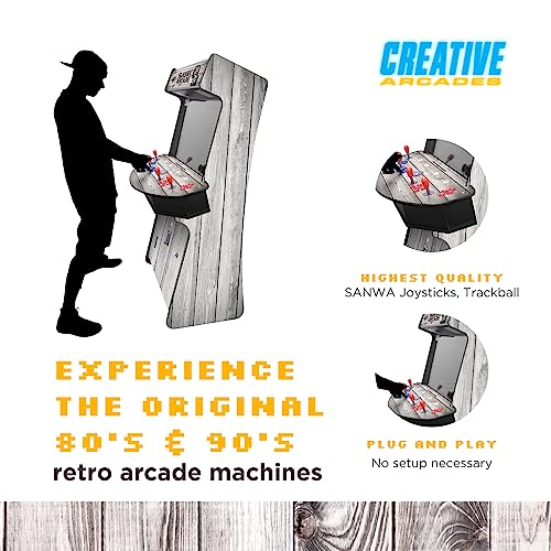 Creative Outdoor Distributor Full Size Arcade Machine 4 Player 3500 Games 32" LCD Woodgrain Light Gray