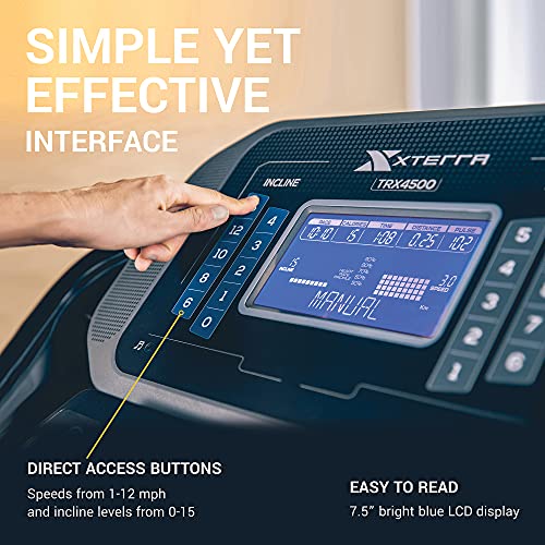 XTERRA Fitness TRX4500 Portable Treadmill Black Silver