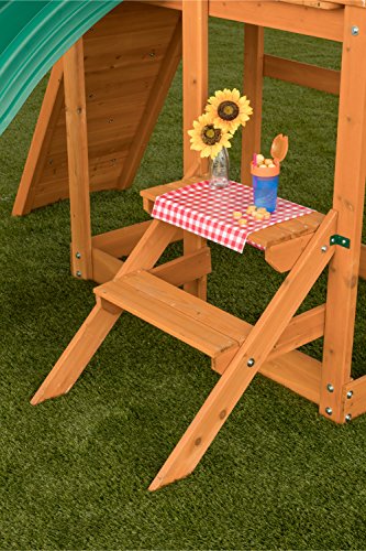 CREATIVE CEDAR DESIGNS Sky View Cedar Backyard Playset with Green Slide