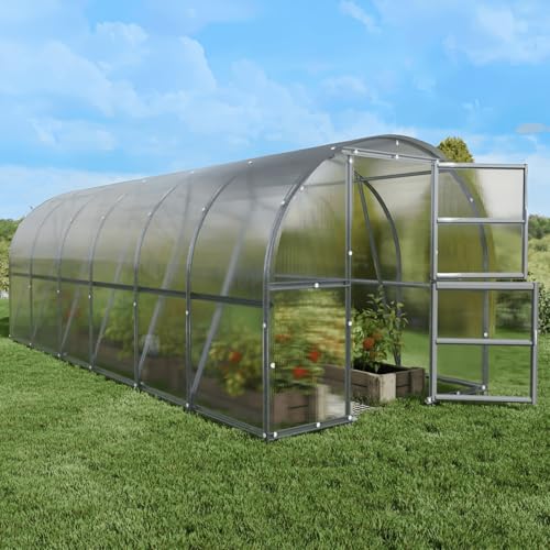 YourGreenHouses Polycarbonate Greenhouse Tunnel Clear 10x26 FT