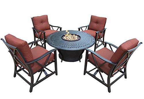 Oakland Living Charleston 5-Piece Deep Sitting Chat Set Antique Bronze
