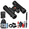 Leica 10x25 Ultravid Blackline Binoculars with Backpack, Monopod, Cleaning Set, and Accessories Black