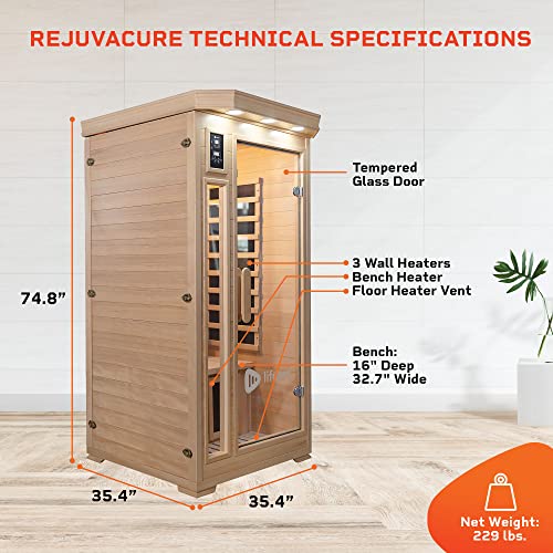 LifePro 1 Person Far Infrared Home Sauna Brown